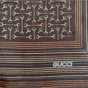 Authentic Vintage Gucci Horse Bit Silk Scarf